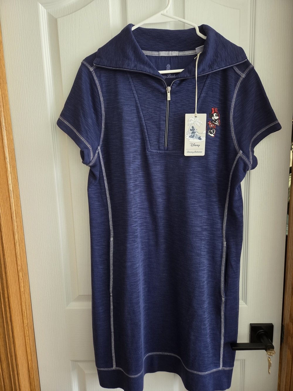 Disney Navy Womens' Short Sleeve Dress with Minnie Embroider